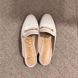 Sam Edelman Cream Loafers with Gold Accent
